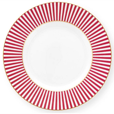 Pip Studio Royal Stripes Ontbijtbord Dark Pink 17 cm Set van 6