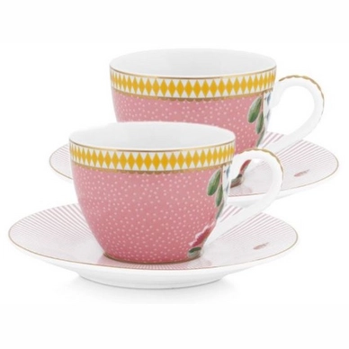 Pip Studio La Majorelle Espressokop Pink 120 ml Set van 2 - outlet — outlet/retourdeal