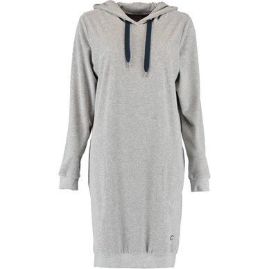 Cawö 820 Uni Longsize Hoodie Pyjamashirt Dames Grijs Blauw