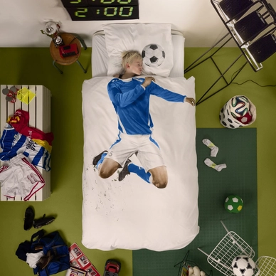 SNURK Soccer Dekbedovertrek Blue Percal