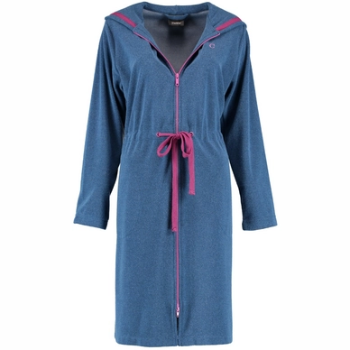 Cawö 821 Badjas Dames Blauw Pink