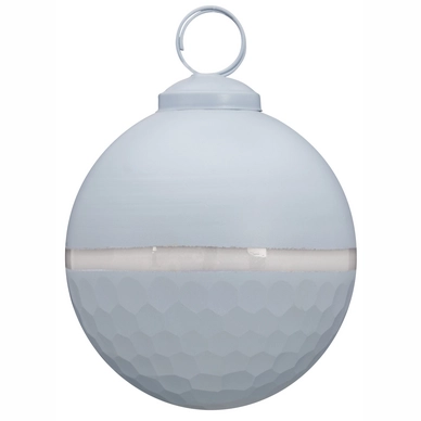 vtwonen Round Stripe Kerstbal Light Blue 8 cm (set van 4)