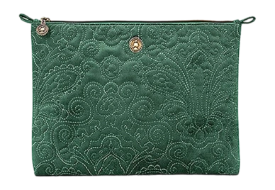 Pip Studio Velvet Quiltey Days Toilettas Green Cosmetic Flat Pouch Large