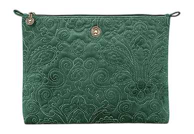 Pip Studio Velvet Quiltey Days Toilettas Green Cosmetic Flat Pouch - outlet — outlet/retourdeal