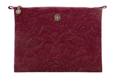 Pip Studio Velvet Quiltey Days Toilettas Red Cosmetic Flat Pouch Large - outlet — outlet/retourdeal