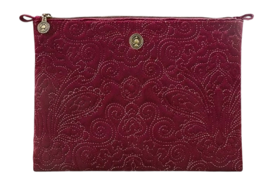Pip Studio Velvet Quiltey Days Toilettas Red Cosmetic Flat Pouch Large