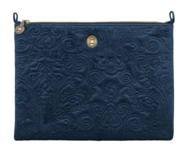 Pip Studio Velvet Quiltey Days Toilettas Blue Cosmetic Flat Pouch Large