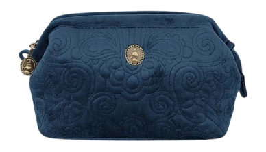 Pip Studio Velvet Quiltey Days Toilettas Blue Cosmetic Purse Small