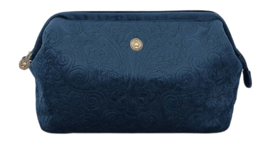 Pip Studio Velvet Quiltey Days Toilettas Blue Cosmetic Purse Extra Large