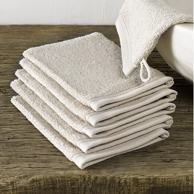 De Witte Lietaer Imagine Washandje Beige set van 6 - outlet — outlet/retourdeal