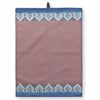 Pip Studio Flower Festival Theedoek Blue-Red 50 x 70 cm