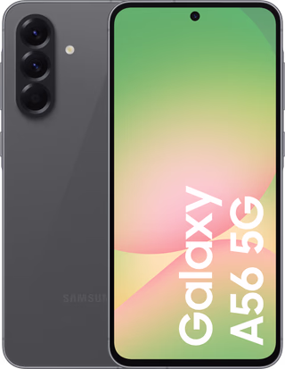 Samsung Galaxy A56 128GB Zwart 5G - onbeschadigd · geen oplader meegeleverd — outlet/retourdeal