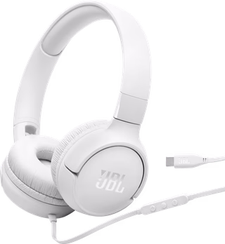 JBL Tune 520C Comfort Fit bedrade on-ear koptelefoon met microfoon, JBL Pure Bass-geluid, EQ-presets, USB-C-connectiviteit, opvouwbaar ontwerp en knoopresistente kabel, zwart