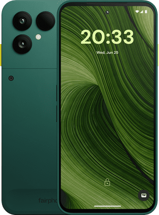 Fairphone 6 256GB Groen 5G - tweedekans · geen oplader meegeleverd — outlet/retourdeal