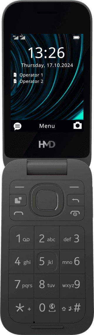 HMD 2660 Flip 128MB Zwart - tweedekans · geen oplader meegeleverd — outlet/retourdeal