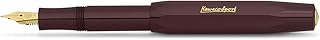 Kaweco Vulpen Classic Sport met 23 karaat vergulde stalen veer en iridiumpunt voor inktpatronen, Kaweco Sport vulpen 13,5 cm zwart veerbreedte (extra breed, bordeaux)