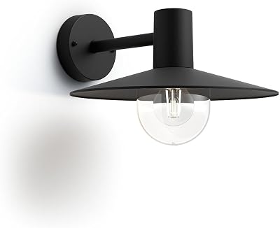 Philips Skua Buiten Wandlantaarn - Zwart - E27 - Spatwaterdicht - Exclusief lichtbron