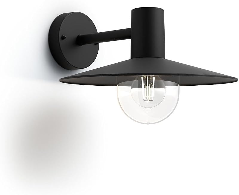 Philips Skua Buiten Wandlantaarn - Zwart - E27 - Spatwaterdicht - Exclusief lichtbron
