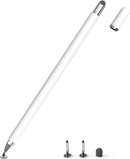 Stylus Pen, 2 in 1 Touchscreen Pen Tablet Pen Compatibel met alle Tablets en Smartphones, iPhone, iPad, Samsung, Surface, Huawei, Xiaomi, Android, IOS enz.Wit