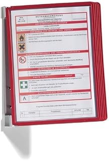 Durable 555103 Wand zichtpanelen systeem (Vario Wand 5, met 5 A4-zichtpanelen) rood
