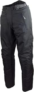 Zwarte motorbroek in korte maat XL met uitneembare thermische voering, beschermers en breedteverstelling, voor zomer en winter