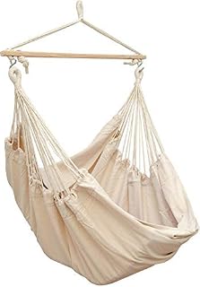 AMANKA XXL Hangstoel Hangmat 185x130cm tot 150 kg - Tuin Balkon en Terras - Schommelstoel voor 2 Personen - 100% Katoen - 360° Draaibaar - Zwevende Tuinstoel - Buiten en Binnen - Volwassenen Jongeren