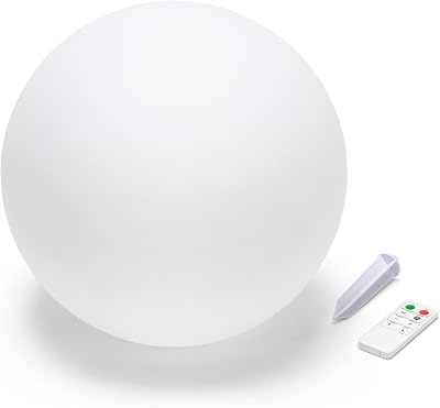 Solar oplaadbare RGB LED bol 40cm. Met afstandsbediening - outlet/retourdeal