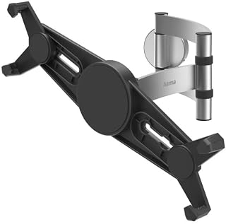 Hama Wandhouder voor tablets van 7 inch tot 11 inch (tablethouder verstelbare arm: draaibaar en kantelbaar, met kabelafdekking, ideaal iPad, Samsung Tab en Plus) aluminium