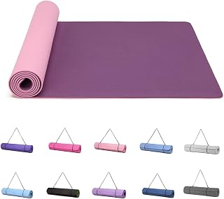Good Nite Yogamat, Gymnastiek, Pilates Oefenmat voor vrouwen, antislip, dik 6 mm met draagriem, Tpe, 183 x 61 x 0,6 cm
