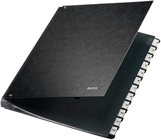 Leitz Sorteermap, A4, 12 vakken, 12 plastic cijfertabbladen, 6 zichtgaten, zwart hard karton, zwart, 58120095