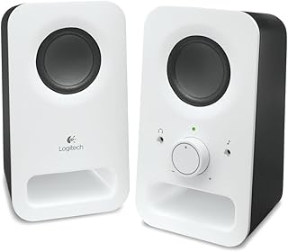 Logitech Z150 PC-luidspreker, stereogeluid, 2 luidsprekers, 6 watt piekvermogen, 3,5 mm ingang, regelaar op de rechter luidspreker, hoofdtelefoonaansluiting, EU-stekker, PC/TV/mobiele telefoon/tablet