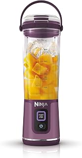 Ninja Blast Draagbare Blender, 530ml, Lekvrij Deksel & Sip Tuit, Krachtige Draadloze Mini Blender, Oplaadbare, Draagbare Smoothies, Proteïne Shakes, Blends Ice & Frozen Fruit, Paars, BC151UKPR