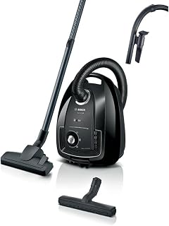 Bosch Serie 4 stofzuiger met zak, compact, lichtgewicht, XL stofzak met 4 l inhoud, actieradius van 10 m, PureAir hygiënisch filter, Made in Germany, zwart, BGL38BA2H