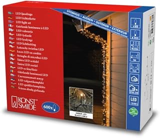 Konstsmide 3646-800 LED lichtketting/voor buiten (IP44) / VDE-getest / 24V buitentransformator / 600 amberkleurige diodes/zwarte kabel, 600 LEDs