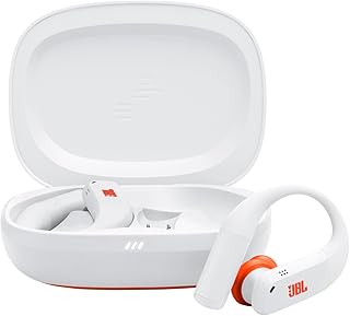 JBL Endurance Peak 4 noise-cancelling in-ear true wireless sportoordopjes met Bluetooth, 48 uur batterijduur, TwistLock secure fit, IP68 water- en stofdicht, JBL Pure Bass Sound, wit