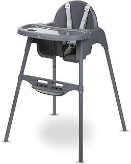 Bebeconfort Meely, 2-in-1 Verstelbare Kinderstoel en Babystoeltje, 6 Maanden - 3 Jaar (max. 15 kg), Lichtgewicht (3,3kg), Draagbaar Peuter Stoeltje, Makkelijk Schoonmaken, 5-Puntsgordel, Dark Grey
