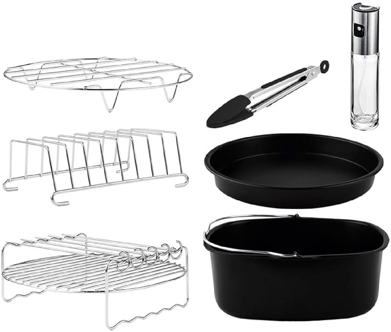 Cecotec Accessoireset voor friteuse, olievrij, 5 tot 6,5 liter, Cecofry Pack accessoires, 8 accessoires, anti-aanbaklaag, vaatwasmachinebestendig, BPA-vrij