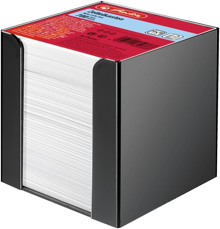 Herlitz 1600360 Notitieblokdoosje 700 vellen 9x9x9 cm zwart - tweedehands - als nieuw — outlet/retourdeal