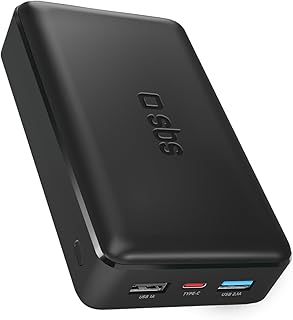 SBS Powerbank 20K Slim, 20.000mAh, Snel Opladen, Intelligent Charge (IC), Status LED, 1X USB-C, 2X USB-A, Oplader Voor Iphone, Ipad, Airpods, Samsung, Tablet, Smartphone, Zwart