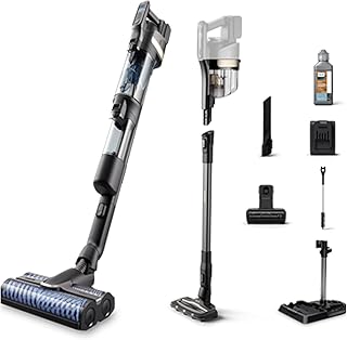 Philips Snoerloze Nat- & Droog Stofzuiger 9000-serie, Stofzuigen & Nat Dweilen, Automatische Zelfreiniging, tot 45 min looptijd & 185m², 3 reinigingsstanden, zwartgrijs/koper (XW9383/01))
