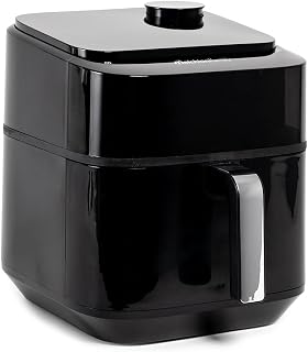 Melchioni Family Airfryer met zachte stoom, dubbele weerstand, inhoud 6,5 l, digitaal display en 8 vooraf ingestelde programma's, geluidsarm, instelbare temperatuur 80-200 °C, timer 60 minuten