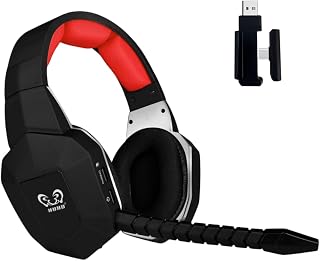 PS5 Draadloze gaming-koptelefoon, compatibel met PS4 pc, Nintendo Switch, computerhoofdtelefoon met helder geluid, afneembare microfoon