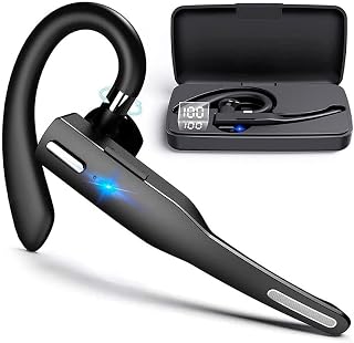 NK Draadloze Bluetooth Headset 5.0 + 450 mAh Oplaadkoffer - Handsfree Koptelefoon, Microfoon, Heldere Stemopname Technologie, 100 mAh Batterij; Zeer Licht Gewicht - Iphone en Android