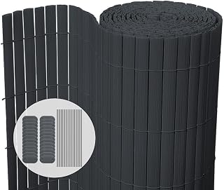 vounot Pvc-privacyscherm, extra versterkt, met dubbelzijdige bevestigingsclips, voor tuin, balkon en terras, corrosiebestendig en weerbestendig, 80 x 300 cm, grijs