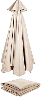 Vonluxeshop Vervangende parasol voor de tuin (3,0 m) reservescherm voor 6 armen, parapluafdekking voor terras, tuin, zwembad, kogeldeur, gebroken wit, 3 m / 8 ribben