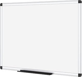 VIZ-PRO Droog Veeg Magnetisch Whiteboard, Zilver Aluminium Frame, 90 x 60 cm
