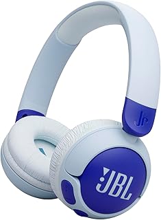 JBL Junior 320 BT, Draadloze On-Ear Bluetooth Hoofdtelefoon voor Kinderen met Ingebouwde Microfoon, 50 uur afspeeltijd, JBL Safe Sound, Laag Volume, Gemakkelijke Bediening en Stickerset, in Blauw | Geïntegreerde microfoon, Bluetooth 5.3, 50 uur batterijduur, JBL veilig geluid, comfortabele oorkussen