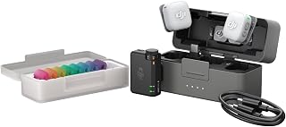 DJI Mic Mini 2 (2 TX + 1 standaard RX + oplaadetui), draadloze microfoon voor iPhone 17/16/15 en Android/camera/tablet/pc, 48 uur batterijduur, 400 m zendbereik, magnetische kap in meerdere kleuren