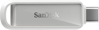 SanDisk Phone Drive met USB Type-C 256 GB (flash drive voor smartphones, tablets en computers, 150 MB/s lezen, sleutelhangerlus om mee te nemen, 1 jaar RescuePRO Deluxe software) - Arctic White