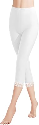 Libella Dameslegging 3/4-broek met kant van katoen, capribroek met hoge taille, kleurrijk, slim fitnessbroek, meerkleurig 4166